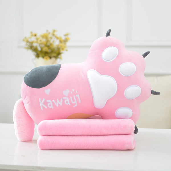 Kawaii Paw Pillow And  Blanket JK2740
