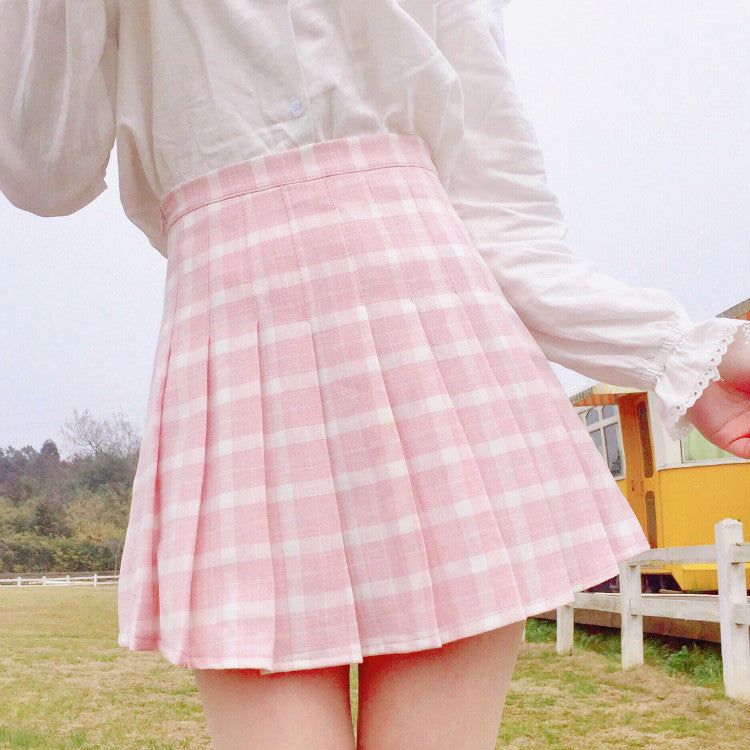 Fashion High Waist Plaid Skirt JK1882