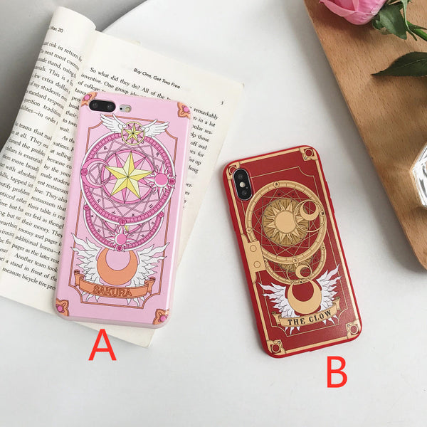 Sakura Card Phone Case for iphone 6/6s/6plus/7/7plus/8/8P/X/XS/XR/XS Max JK1652